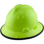 MSA V-Gard Full Brim Hard Hats with Staz-On Suspensions Hi-Viz Yellow Green - with Protective Edge