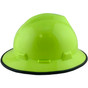 MSA V-Gard Full Brim Hard Hats with Staz-On Suspensions Hi-Viz Yellow Green - with Protective Edge