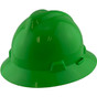MSA V-Gard Full Brim Hard Hats with Fas-Trac Suspensions Lime Green - Oblique View