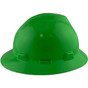 MSA V-Gard Full Brim Hard Hats with Fas-Trac Suspensions Lime Green - Right bView