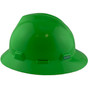 MSA V-Gard Full Brim Hard Hats with Staz-On Suspensions Lime Green - Left View