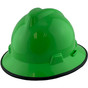 MSA V-Gard Full Brim Hard Hats with Staz-On Suspensions Lime Green - with Protective Edge