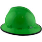 MSA V-Gard Full Brim Hard Hats with Staz-On Suspensions Lime Green - with Protective Edge