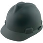 MSA V-Gard Cap Style Hard Hats with Staz-On Suspensions Matte Gray - Oblique View