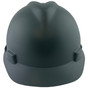 MSA V-Gard Cap Style Hard Hats with Staz-On Suspensions Matte Gray - Front View