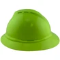 MSA Advance Full Brim Vented Hard hat with 4 point Ratchet Suspension Hi Viz Lime - Left View