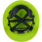 MSA Advance Full Brim Vented Hard hat with 6 point Ratchet Suspension Hi Viz Lime - Suspension View