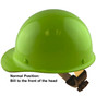 Skullgard Cap Style With Swing Suspension Lime Green - Swing Suspension in Normal Position