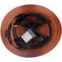 Dynamic Wofljaw Full Brim Fiberglass Hard Hat with 8 Point Ratchet Suspension - Natural Tan - Inside View