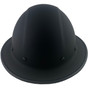 Dynamic Wofljaw Full Brim Fiberglass Hard Hat with 8 Point Ratchet Suspension - Black - with Protective Edge