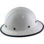 Dynamic Wofljaw Full Brim Fiberglass Hard Hat with 8 Point Ratchet Suspension - White - with Protective Edge