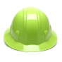 Pyramex 4 Point Full Brim Style with RATCHET Suspension Lime  - Front View