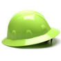 Pyramex 4 Point Full Brim Style with RATCHET Suspension Lime  - Left View