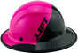 DAX Fiberglass Composite Hard Hat - Full Brim Glossy Black and High Vision Pink with Protective Edge