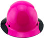 DAX Fiberglass Composite Hard Hat - Full Brim Glossy Black and High Vision Pink - Front View