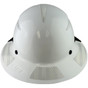 Actual Carbon Fiber Hard Hat - Full Brim White with Reflective White Decal Kit Applied ~ Back  View