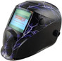 Hydro Dipped Auto Darkening Welding Helmet – Lightning Storm Design ~ Left Side Oblique View