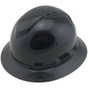 Pyramex Ridgeline Vented Black Full Brim Style Hard Hat ~ Oblique View