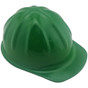 SkullBucket Aluminum Cap Style Hard Hats with Ratchet Suspensions – Standard Green ~ Right Side  Oblique View