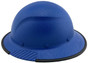 DAX Fiberglass Composite Hard Hat - Full Brim Textured Blue with Edge ~ Left Side View