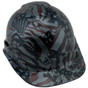 Carbon Fiber and American Flag Design Hydro Dipped Hard Hats Cap Style Design
Left Side Oblique View