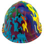 Neon Camo Design Cap Style Hydro Dipped Hard Hats
Back View