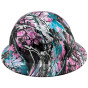 Glamour Blue and Pink Camo Design Full Brim Hydro Dipped Hard Hats
Left Side  View