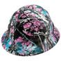 Glamour Blue and Pink Camo Design Full Brim Hydro Dipped Hard Hats
Right Side Oblique View