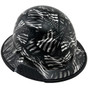 Carbon Fiber Material Hard Hat - Full Brim Hydro Dipped – Covert Flag with Edge Design 
Right Side Oblique View