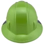50-50 Lime and Black Carbon Fiber Design Full Brim Hydro Dipped Hard Hats 
Back View