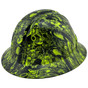 Skater Girl Neon Green Design Full Brim Hydro Dipped Hard Hats Left Side Oblique View