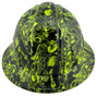 Skater Girl Neon Green Design Full Brim Hydro Dipped Hard Hats 
Front View