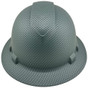 Pyramex Ridgeline Full Brim Style Hard Hat with Silver Graphite Pattern 
Front View