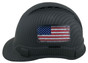 Pyramex Ridgeline Cap Style Hard Hat with Black Graphite Pattern with USA Flags
Left Side View