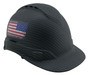 Pyramex Ridgeline Cap Style Hard Hat with Black Graphite Pattern with USA Flags
