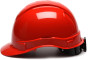Pyramex Ridgeline Cap Style Hard Hats Red - 4 Point Suspensions
 Left Side View
