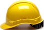 Pyramex Ridgeline Cap Style Hard Hats Yellow - 6 Point Suspensions