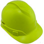 Pyramex Ridgeline Cap Style Hard Hats Hi Viz Lime - 6 Point Suspensions  Front View