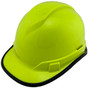 Pyramex Ridgeline Cap Style Hard Hats Hi Viz Lime - 6 Point Suspensions  Front View