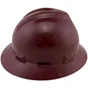 MSA V-Gard Full Brim Hard Hats with Fas-Trac Suspensions Maroon Color
  Right Side View