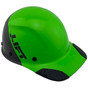 Actual Carbon Fiber Hard Hat - Cap Style Black and Green 
Right Side Oblique View