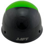 Actual Carbon Fiber Hard Hat - Cap Style Black and Green 
Back View