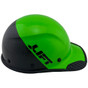 Actual Carbon Fiber Hard Hat - Cap Style Black and Green with Protective Edge 
Right Side View