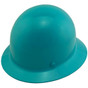 MSA Skullgard Full Brim Hard Hat with FasTrac III Ratchet Suspension - Teal Color Left Side Oblique View