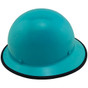 MSA Skullgard Full Brim Hard Hat with FasTrac III Ratchet Suspension - Teal Color with Edge Left SIde View