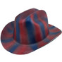 Outlaw Cowboy Hardhat with Ratchet Suspension Textured Patriotic Colors Red Blue Stripes