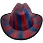 Outlaw Cowboy Hardhat with Ratchet Suspension Textured Patriotic Colors Red Blue Stripes