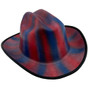 Outlaw Cowboy Hardhat with Ratchet Suspension Textured Patriotic Colors Red Blue Stripes