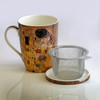 Klimt The Kiss Tea Mug W/Infuser and Lid