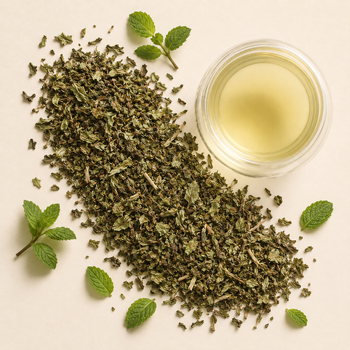 Spearmint Herbal Wellness
A native of the Mediterranean, spearmint was revered by ancient Romans for its ability to 'stir up the mind.' It continues to be savored for its refreshingly clear aroma and soothing qualities. If you find peppermint a bit too cool sometimes, spearmint is definitely for you. This herb has a rounded, slightly smoother and more grounded taste than peppermint, with warming and cooling notes. Very gentle to the palate, and naturally caffeine free.
